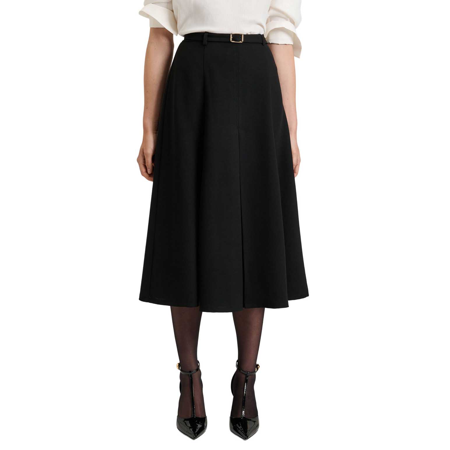 Veronika Maine Double Weave A Line Midi Skirt